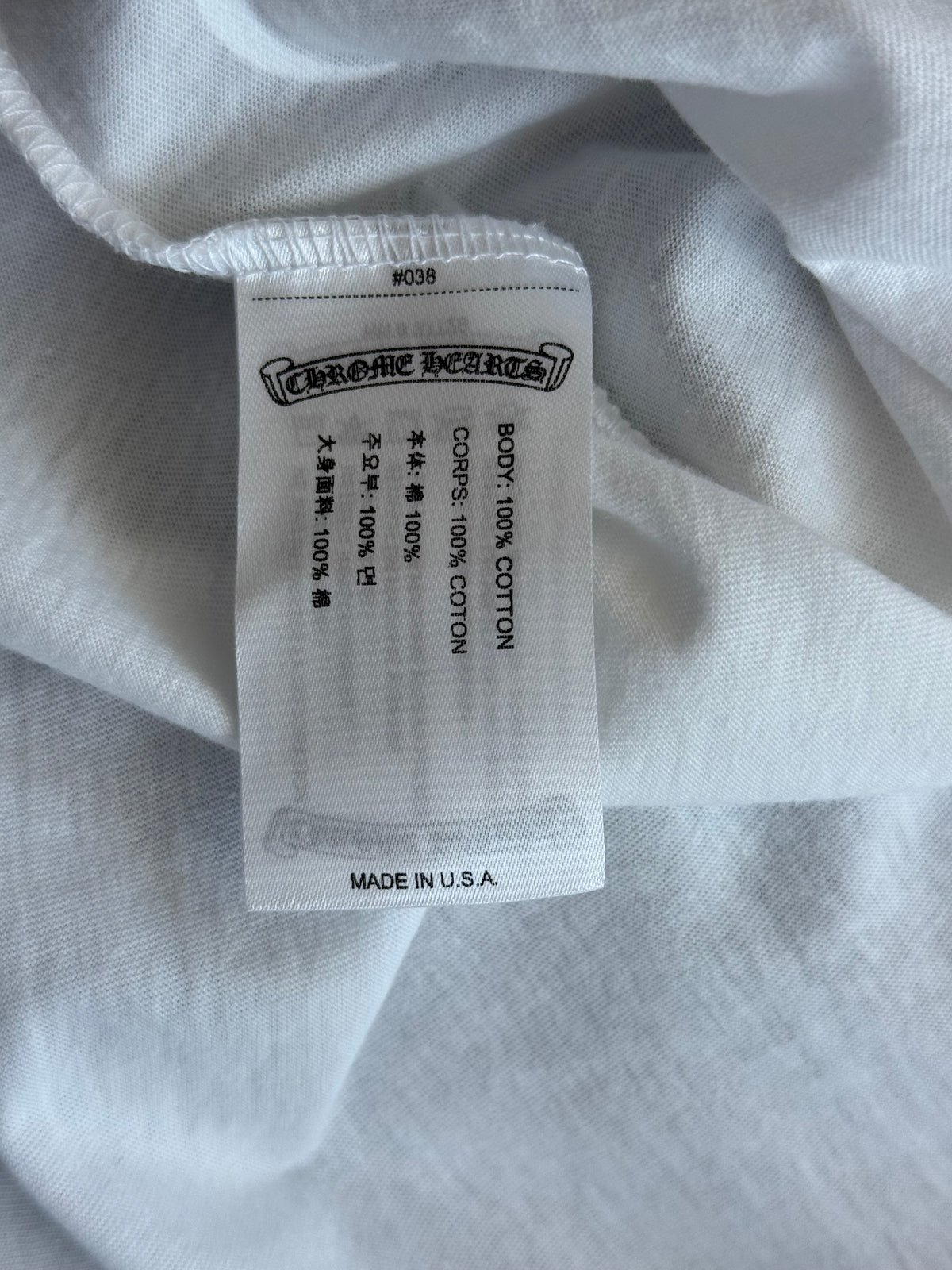 Chrome Hearts White & Black Scroll Logo T-Shirt