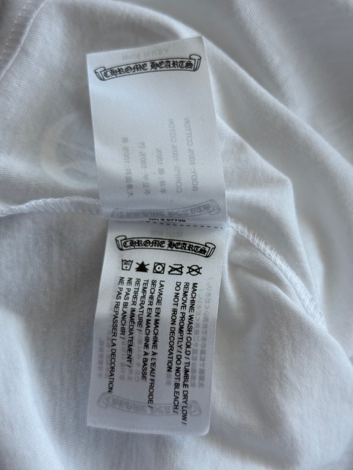 Chrome Hearts White & Black Scroll Logo T-Shirt
