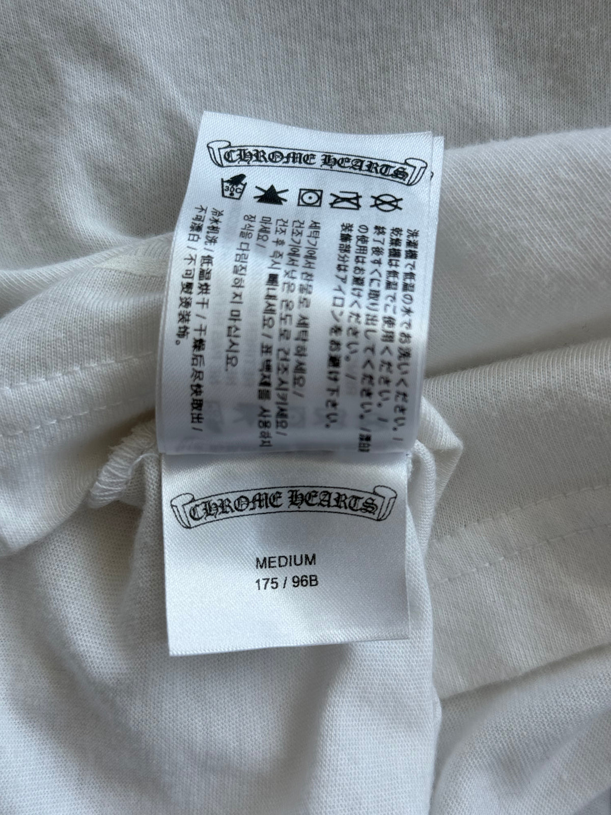Chrome Hearts White & Black Horseshoe Logo Longsleeve T-Shirt