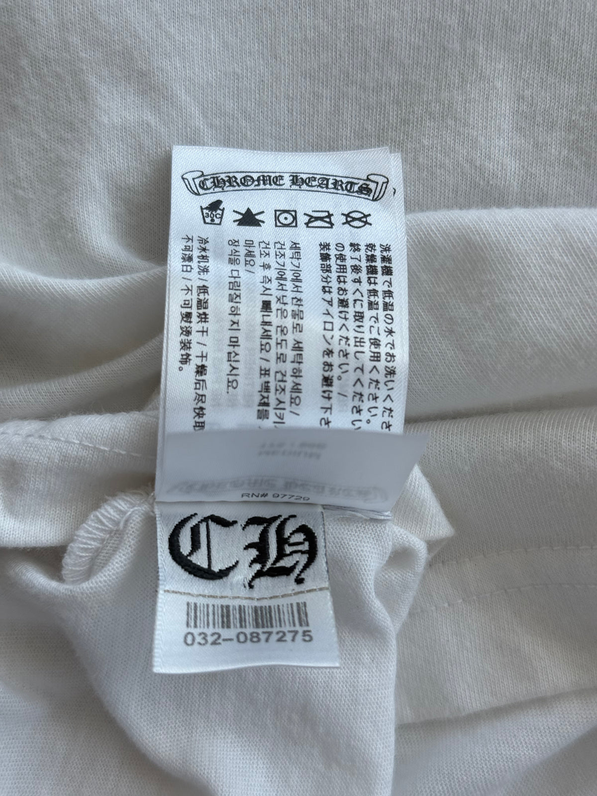 Chrome Hearts White & Black Horseshoe Logo Longsleeve T-Shirt