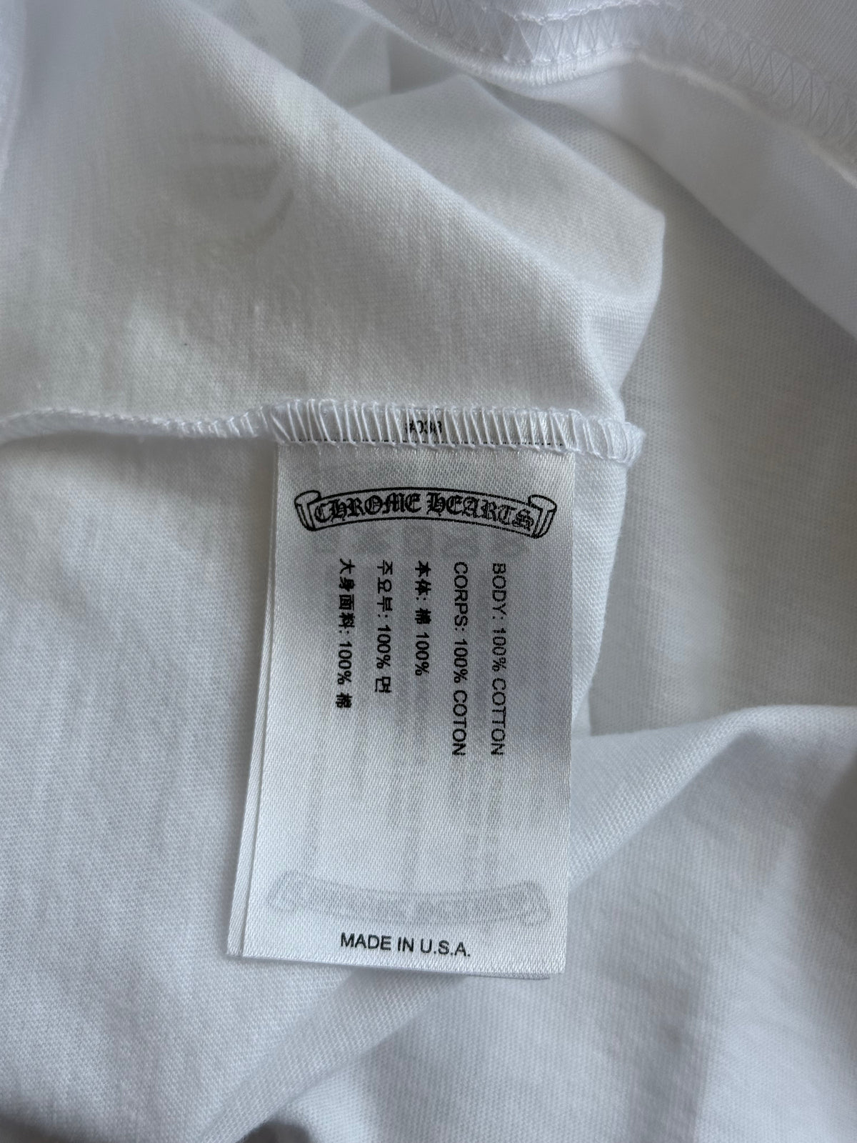 Chrome Hearts White & Black Scroll Logo T-Shirt