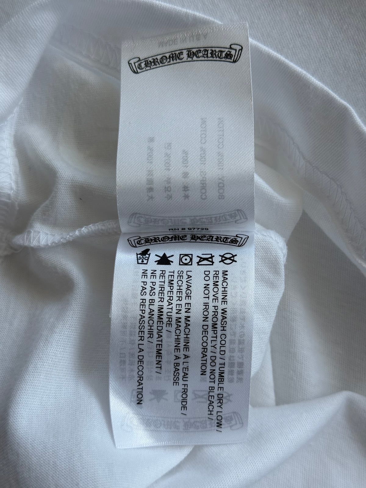 Chrome Hearts White & Black Scroll Logo T-Shirt