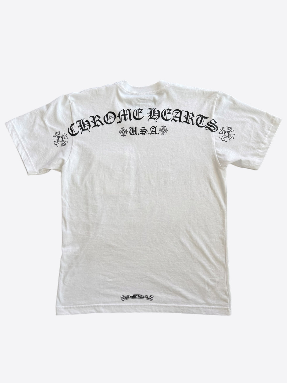 Chrome Hearts White & Black Scroll Logo T-Shirt