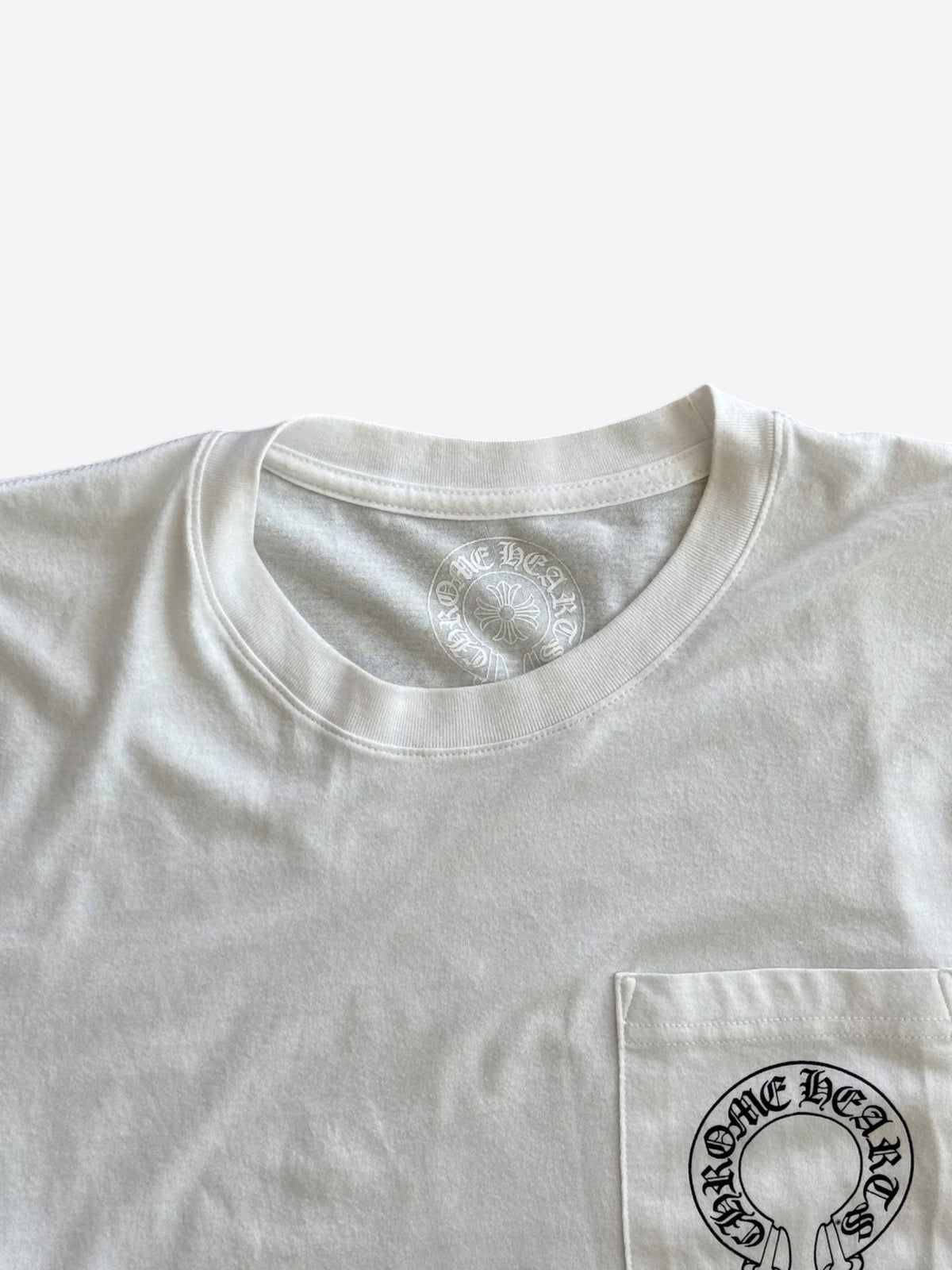 Chrome Hearts White & Black Horseshoe Logo Longsleeve T-Shirt