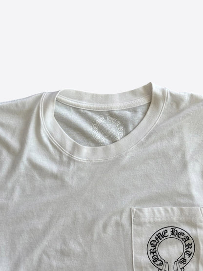 Chrome Hearts White & Black Horseshoe Logo Longsleeve T-Shirt