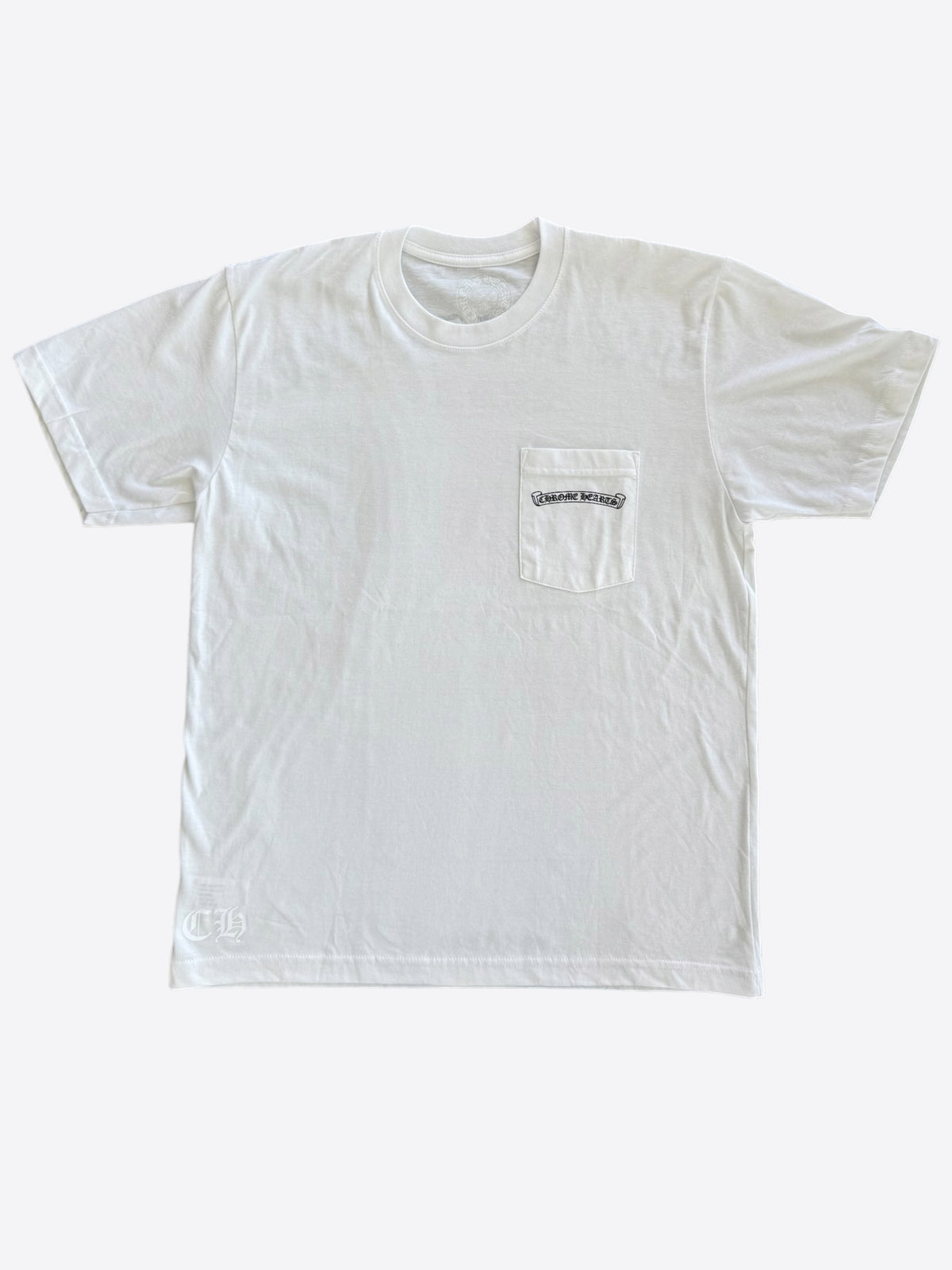 Chrome Hearts White & Black Scroll Logo T-Shirt