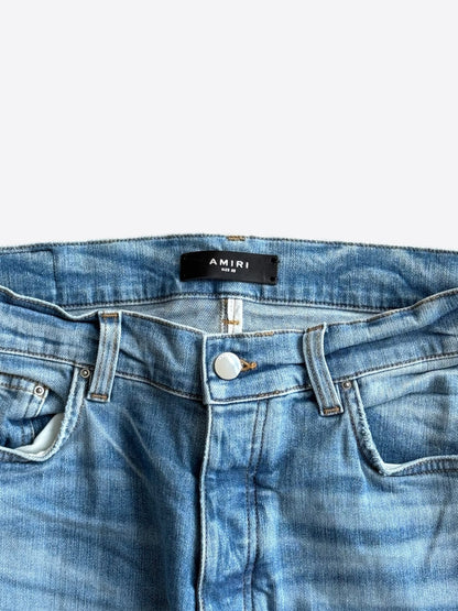 Amiri Perfect Indigo & Blue Varsity Logo Repair Jeans