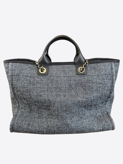 Chanel Grey & Black Deauville Denim Tote