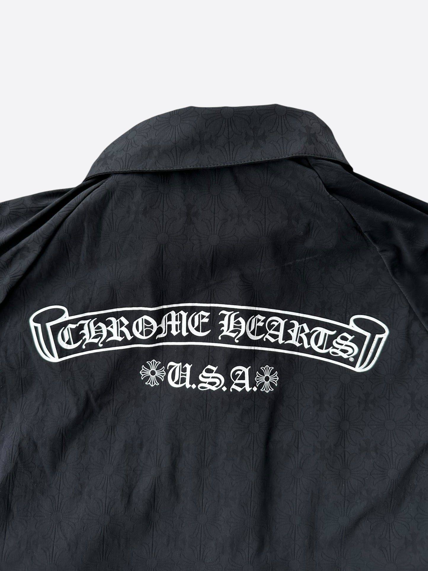 Chrome Hearts Black Cross Jacquard Match Point Windbreaker