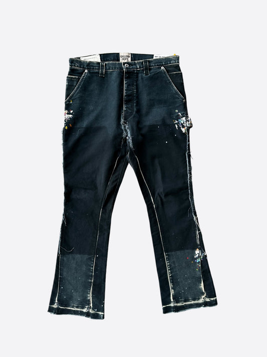 Gallery Dept Black Paint Splatter Flare Carpenter Jeans