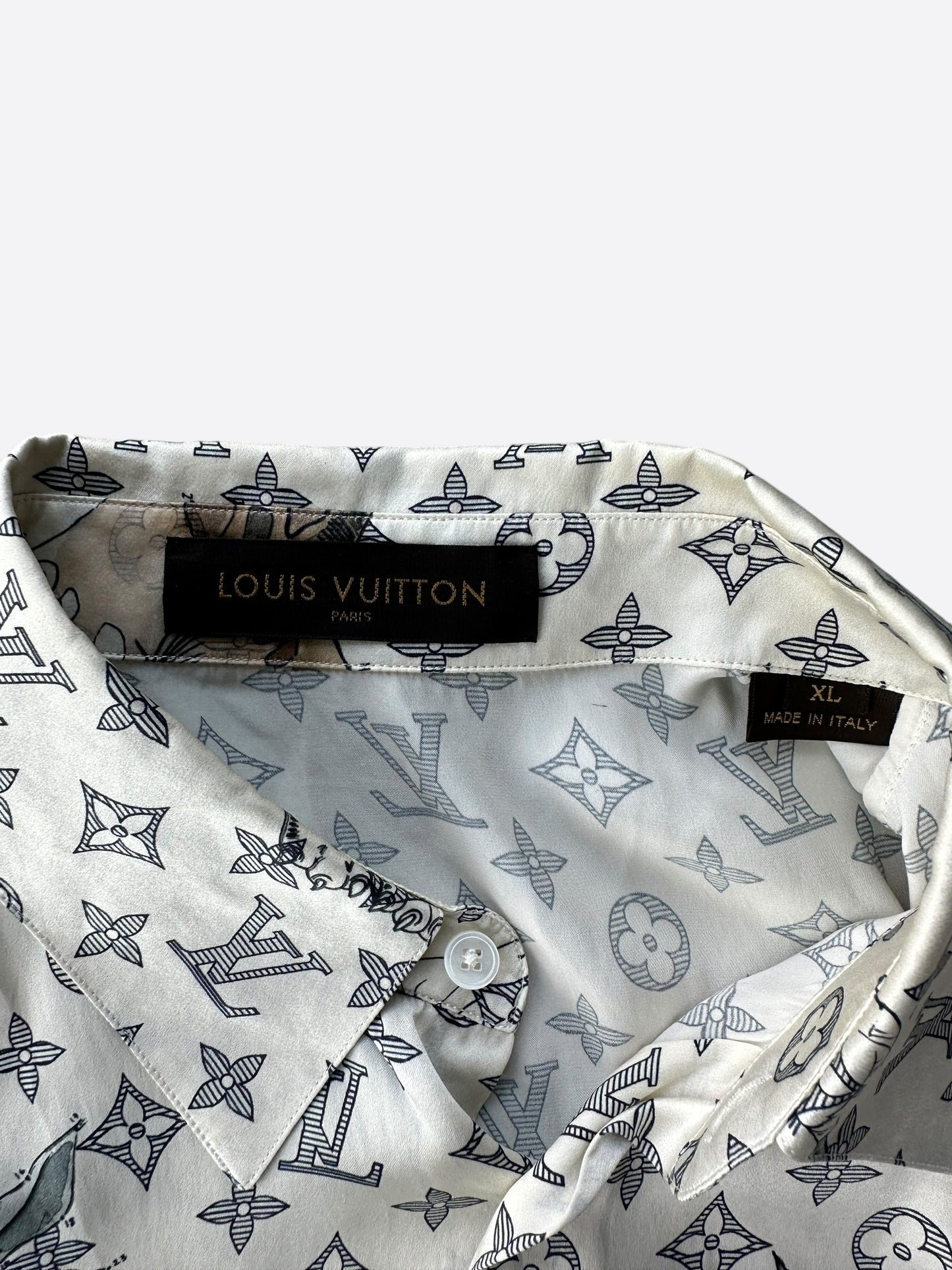 Louis Vuitton Chapman Brothers Cream Monogram Silk Shirt