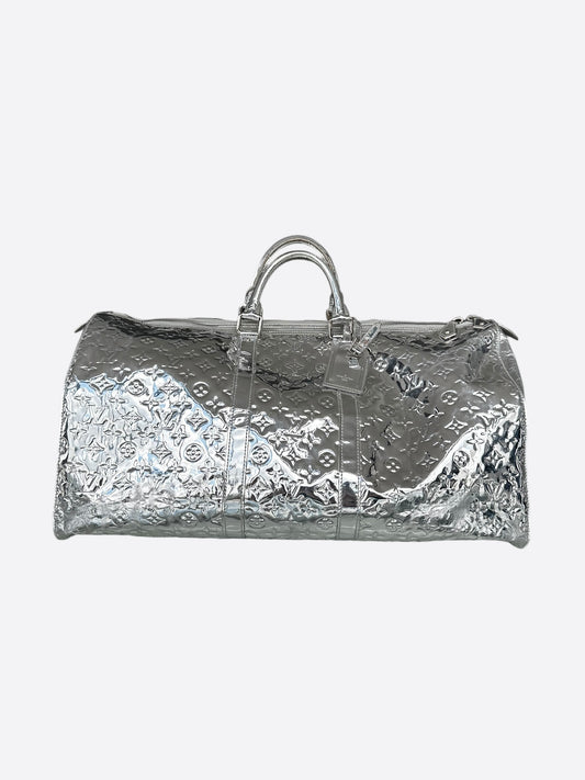 Louis Vuitton Silver Mirror Monogram Keepall 50