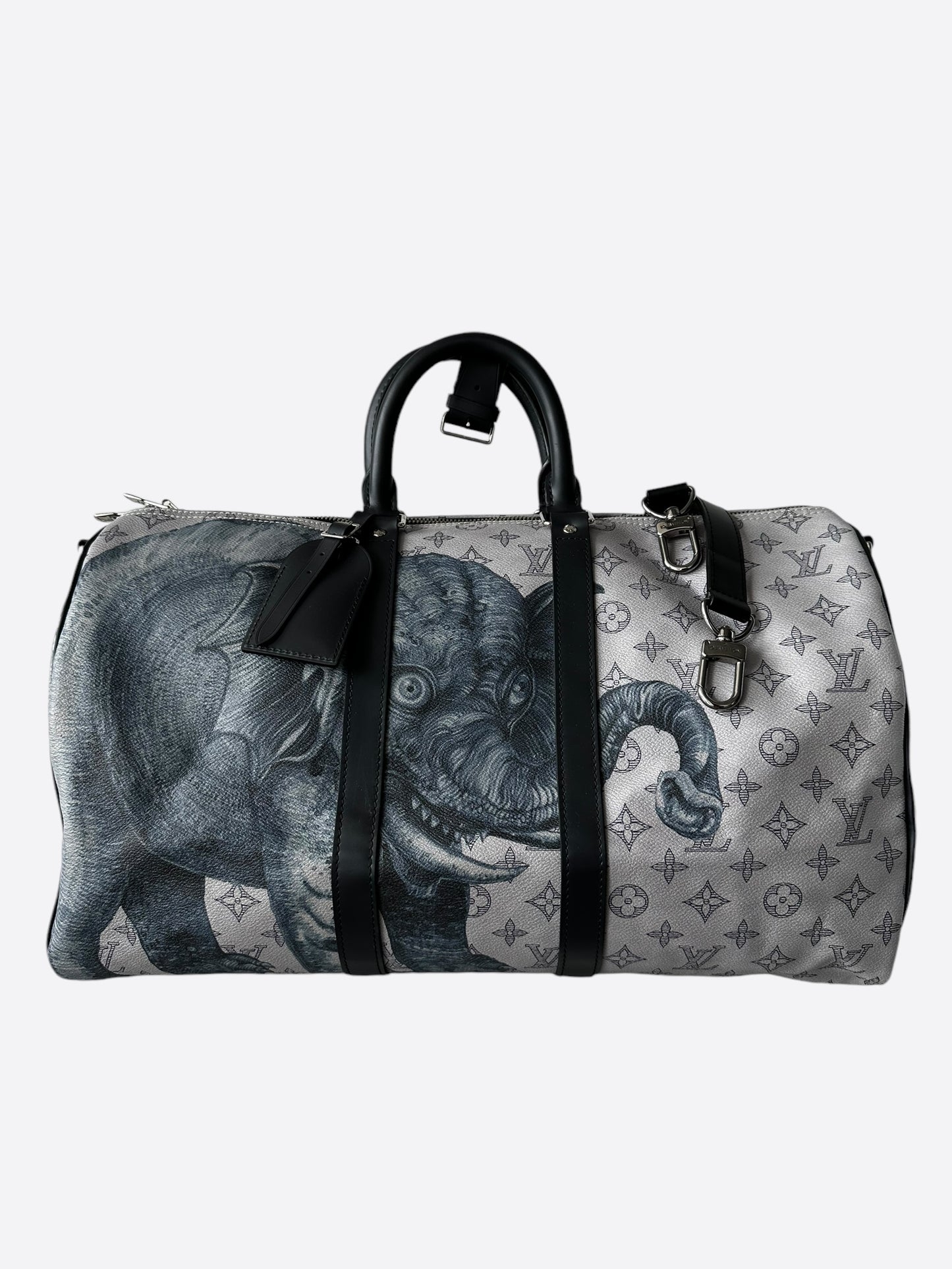 Louis Vuitton Chapman Brothers Cream Elephant Monogram Keepall 45