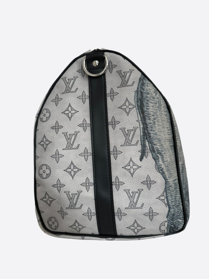 Louis Vuitton Chapman Brothers Cream Elephant Monogram Keepall 45