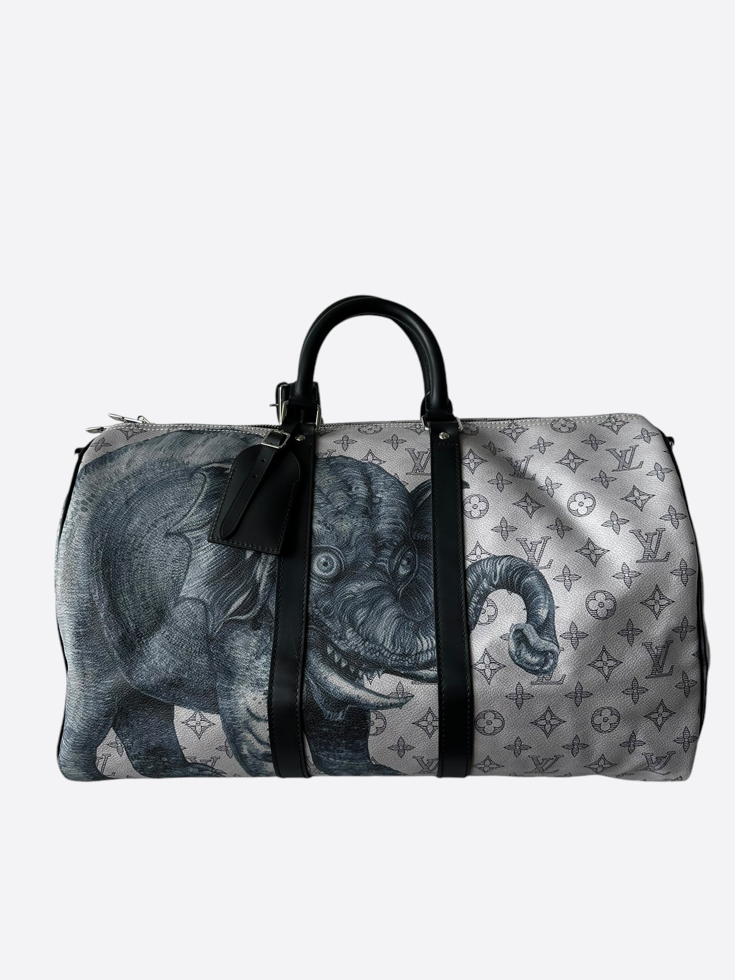 Louis Vuitton Chapman Brothers Cream Elephant Monogram Keepall 45