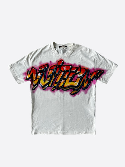 Louis Vuitton White Graffiti Logo T-Shirt