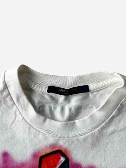 Louis Vuitton White Graffiti Logo T-Shirt