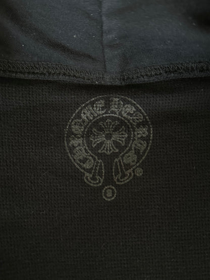 Chrome Hearts Black & White Script Logo Thermal Zip Up Hoodie