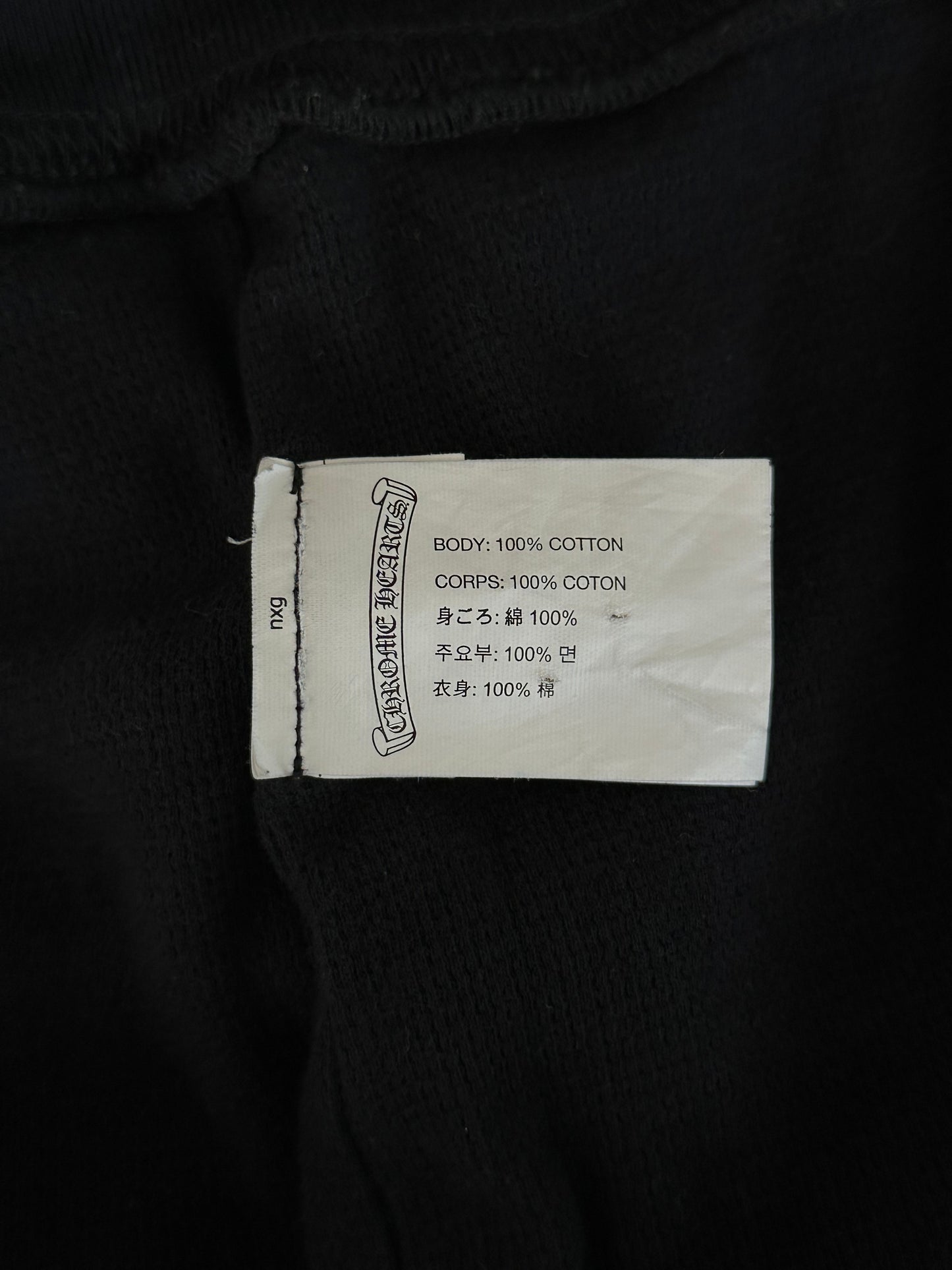 Chrome Hearts Black & White Script Logo Thermal Zip Up Hoodie