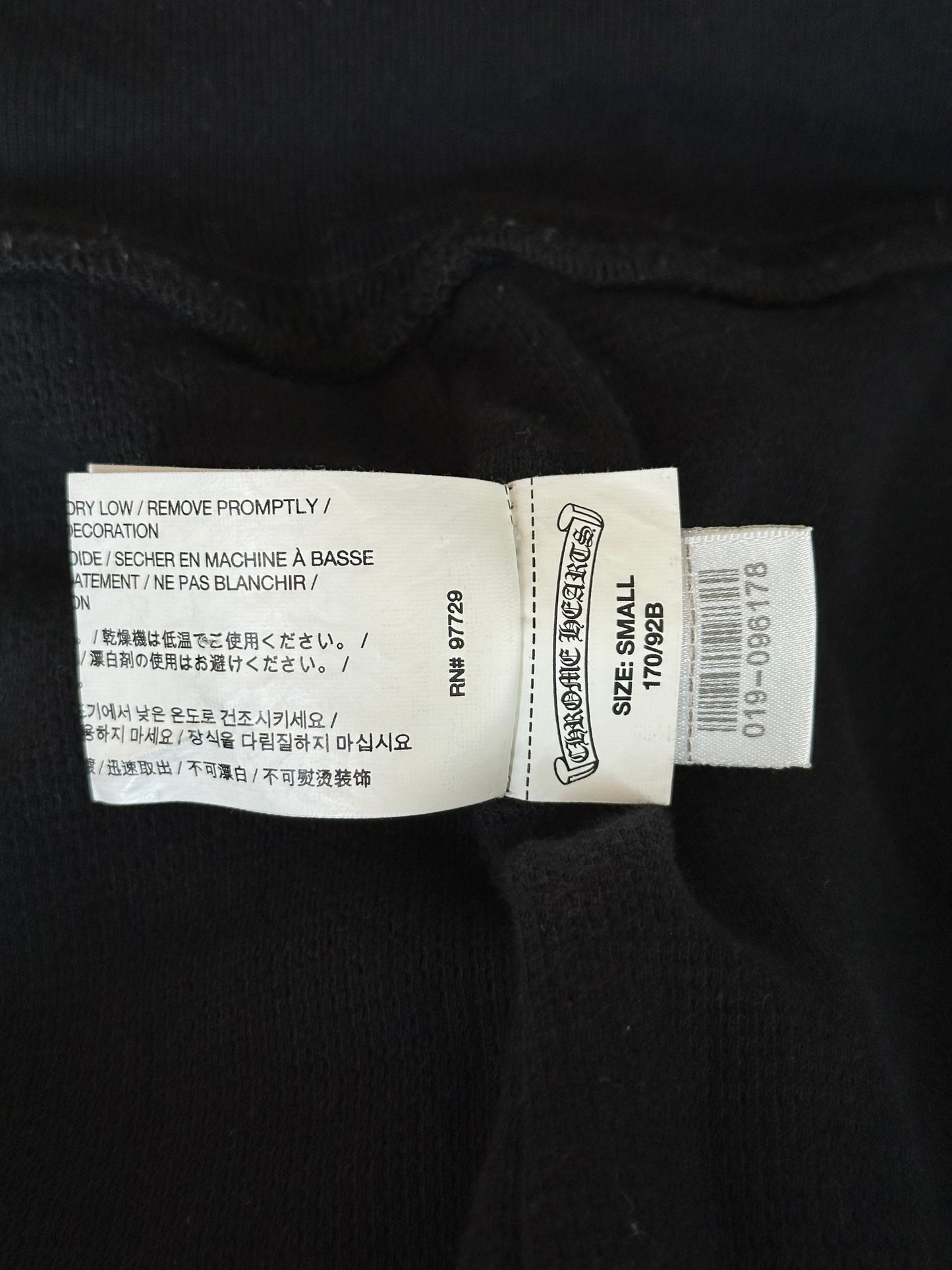 Chrome Hearts Black & White Script Logo Thermal Zip Up Hoodie