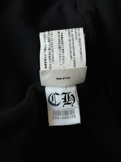 Chrome Hearts Black & White Script Logo Thermal Zip Up Hoodie