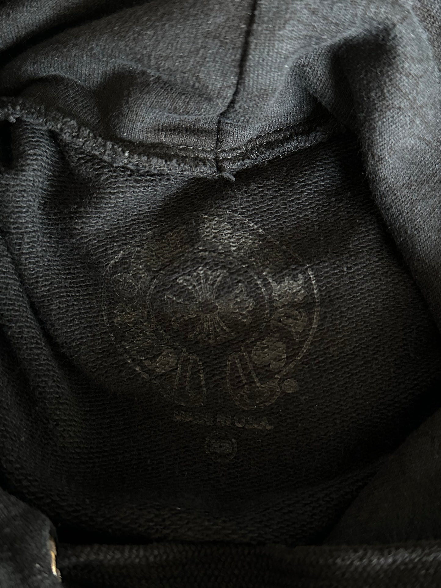 Chrome Hearts Black & White Cross Jacquard Horseshoe Logo Hoodie