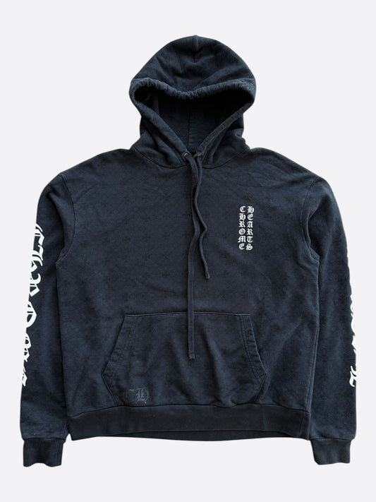 Chrome Hearts Black & White Cross Jacquard Horseshoe Logo Hoodie
