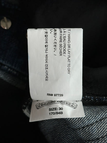 Chrome Hearts Matty Boy Blue & Multicolor Chomper Patch Jeans