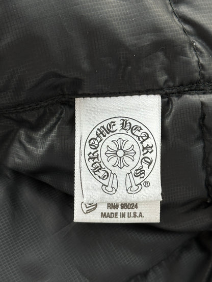 Chrome Hearts Black Leather Fleur Parka Jacket