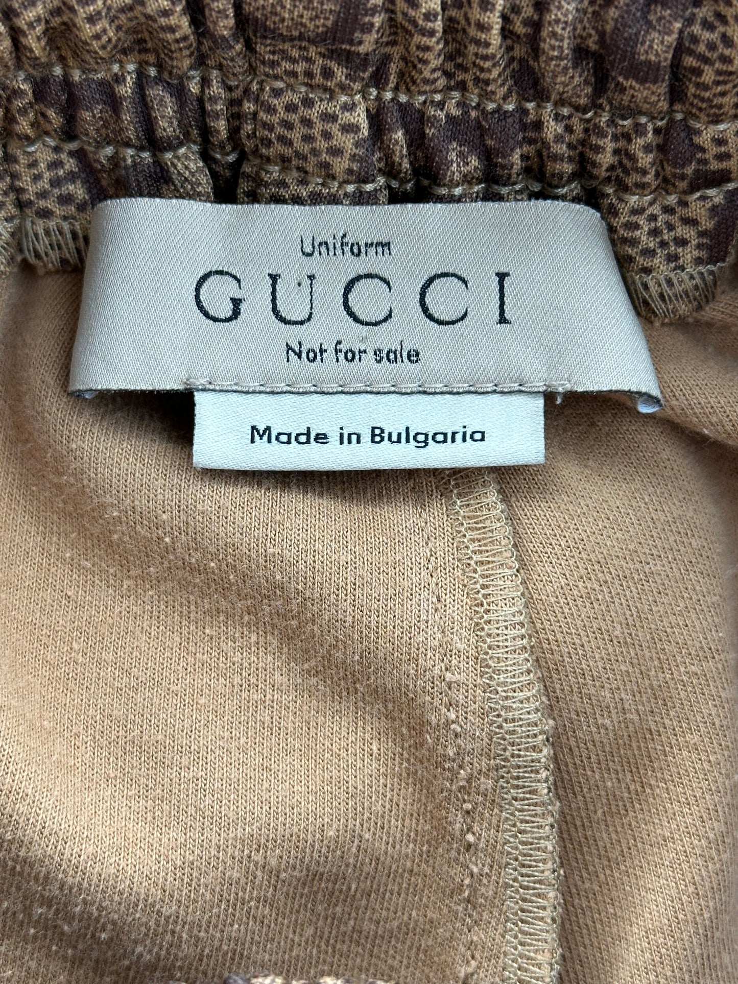 Gucci Tan Monogram Striped Track Pants