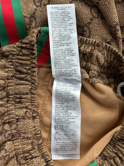 Gucci Tan Monogram Striped Track Pants