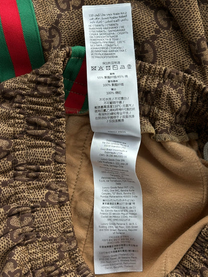 Gucci Tan Monogram Striped Track Pants