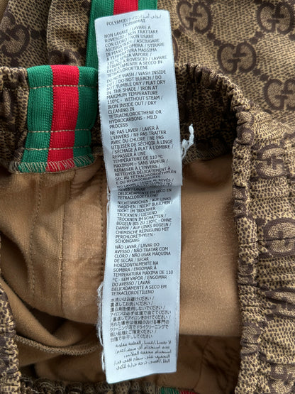 Gucci Tan Monogram Striped Track Pants