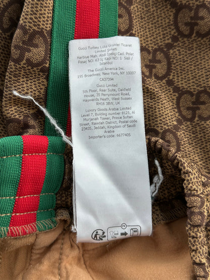 Gucci Tan Monogram Striped Track Pants