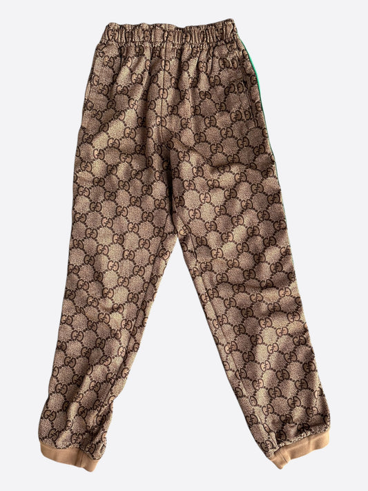 Gucci Tan Monogram Striped Track Pants