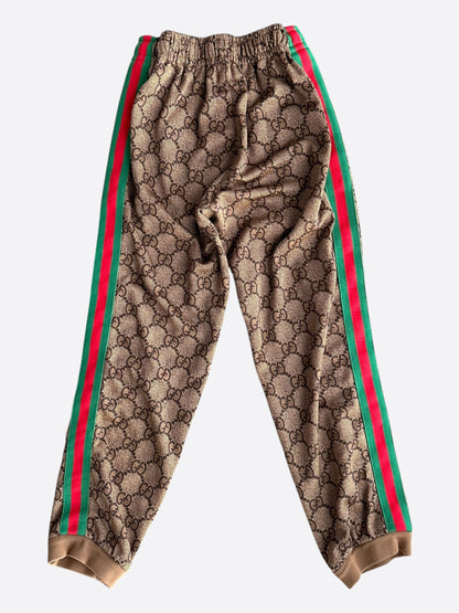 Gucci Tan Monogram Striped Track Pants