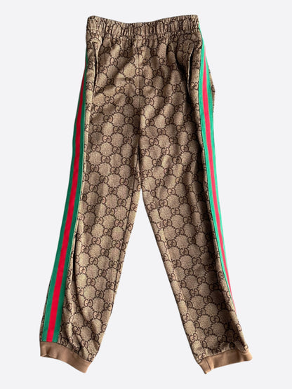 Gucci Tan Monogram Striped Track Pants