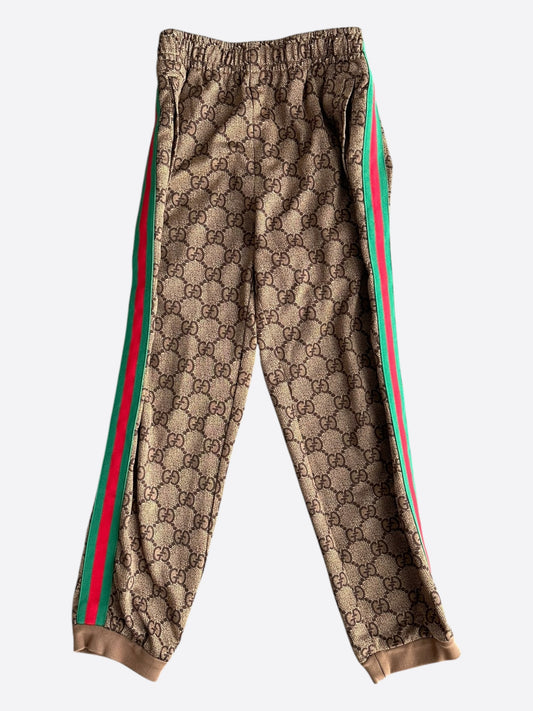 Gucci Tan Monogram Striped Track Pants