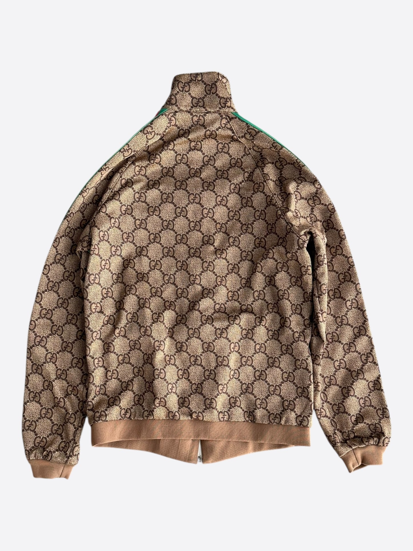Gucci Tan Monogram Striped Track Jacket