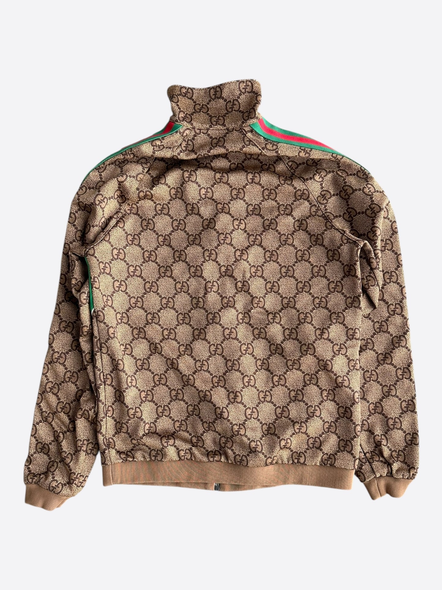Gucci Tan Monogram Striped Track Jacket