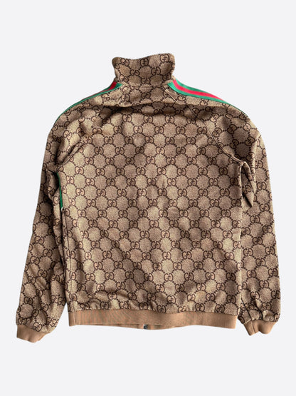 Gucci Tan Monogram Striped Track Jacket