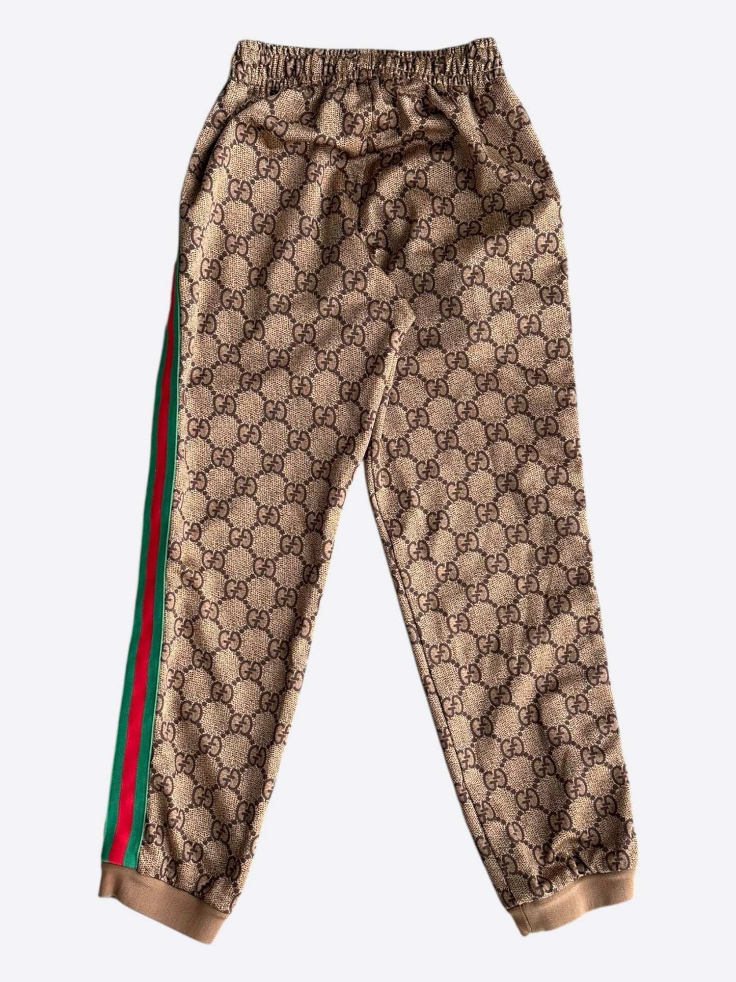 Gucci Tan Monogram Striped Track Pants