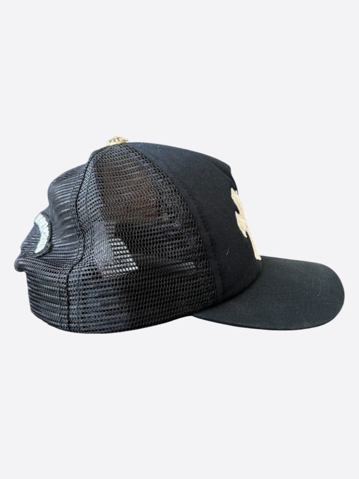 Chrome Hearts Black & White Ponyhair Triple Cross Patch Hat