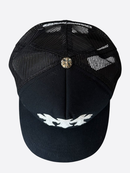 Chrome Hearts Black & White Ponyhair Triple Cross Patch Hat