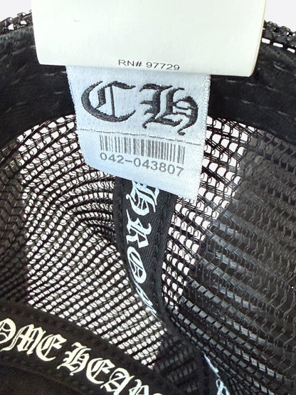 Chrome Hearts Black & White Ponyhair Triple Cross Patch Hat