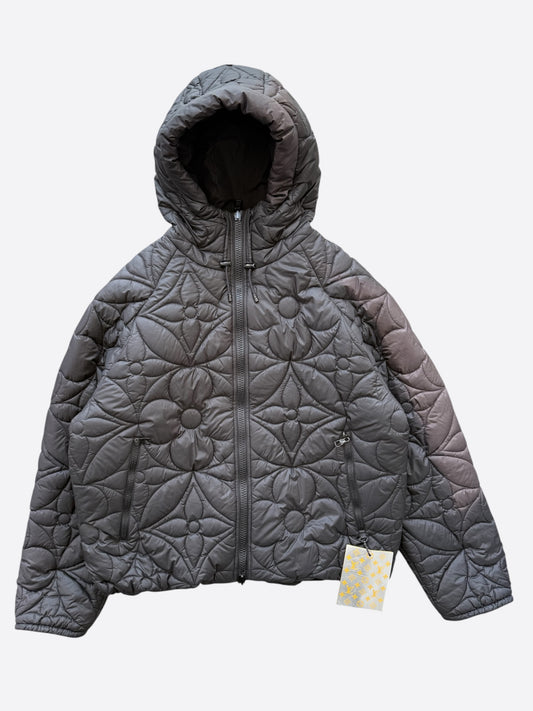 Louis Vuitton Black Flower Monogram Reversible Puffer Jacket