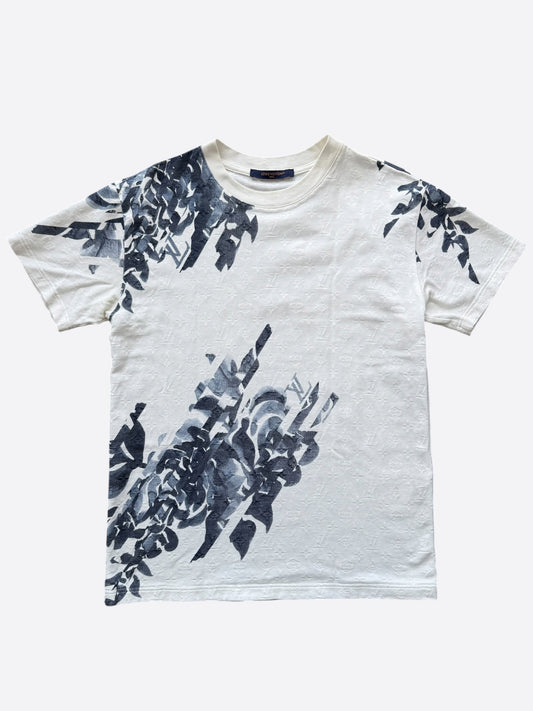 Louis Vuitton White & Blue Floral Monogram T-Shirt