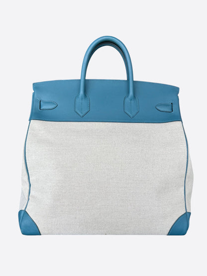 Hermes Blue Togo & Canvas HAC Birkin 40