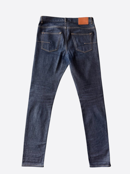 Dior Kaws Dark Blue Embroidered Bee Slim Jeans