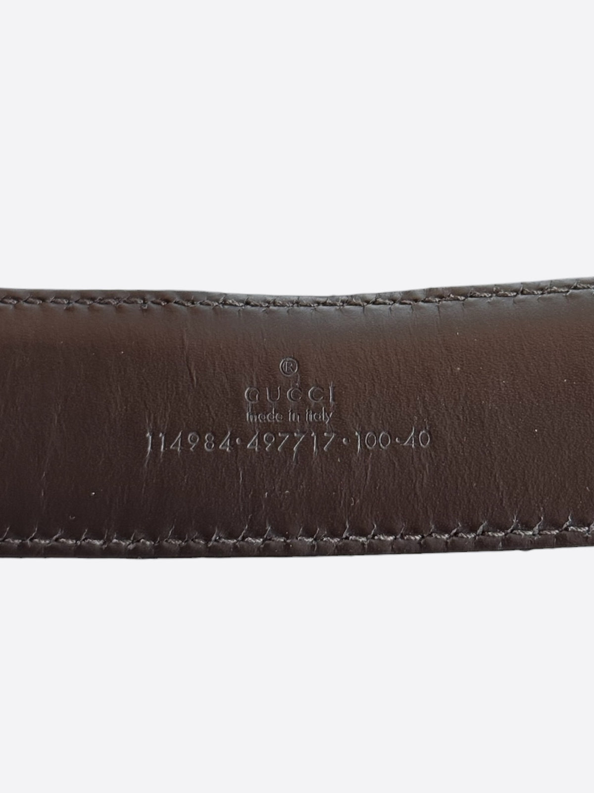 Gucci Brown & Silver GG Buckle Monogram Belt